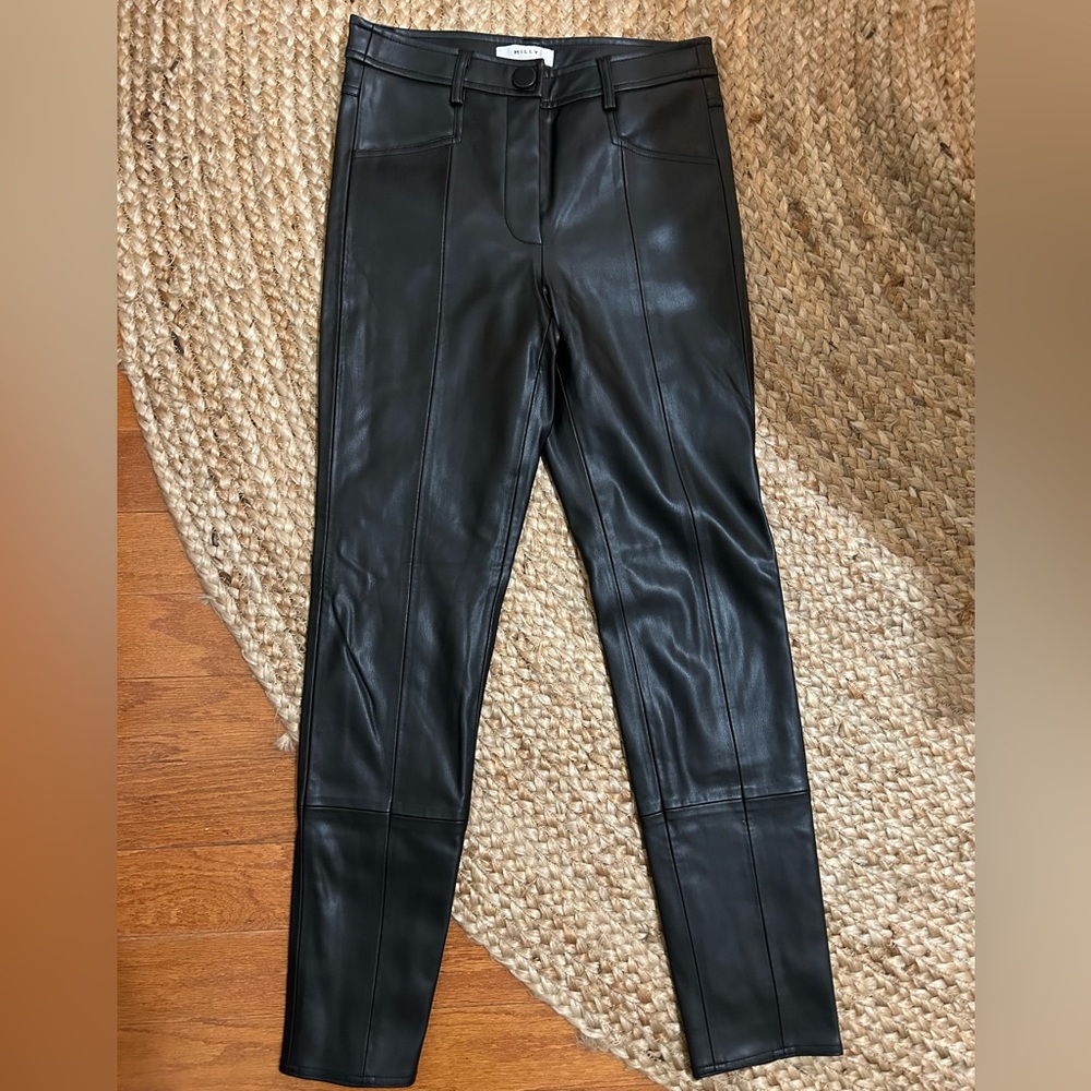 Milly Straight Leg Faux Leather Pants Size 26